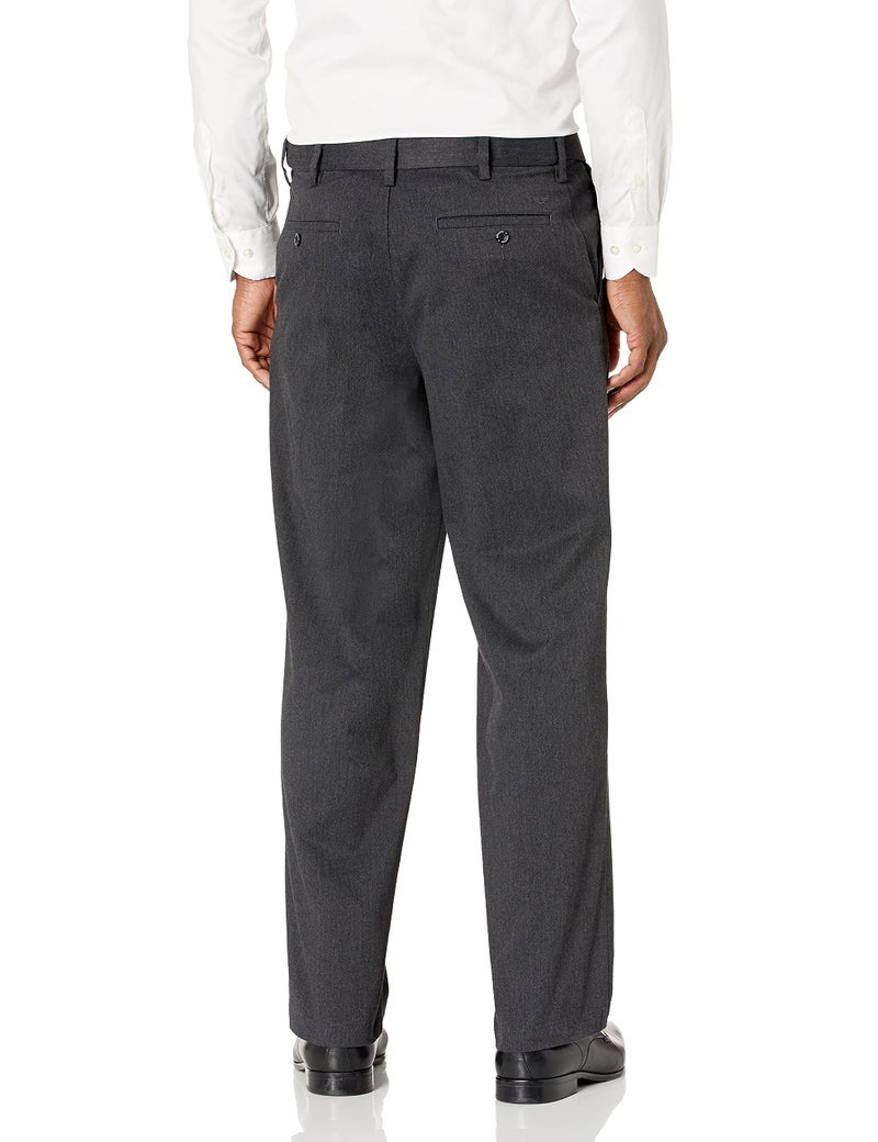 Dockers Men's Relaxed Fit Comfort Khaki Pants, Dark Charcoal Heather, 38W x 30L - Image 2